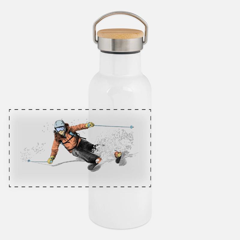 Panorama Thermosflasche mit Bambusdeckel