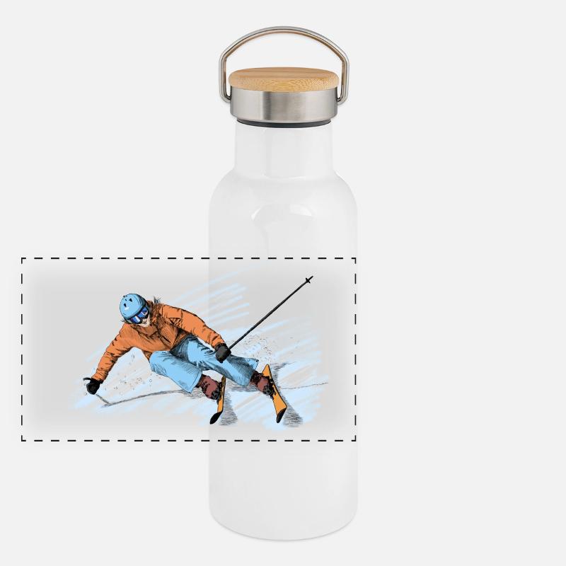 Gourde isotherme avec bouchon en bambou