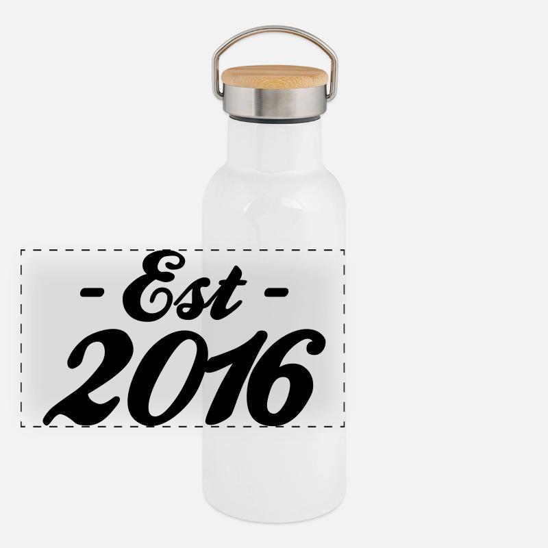 established 2016 Panorama Thermosflasche mit Bambusdeckel