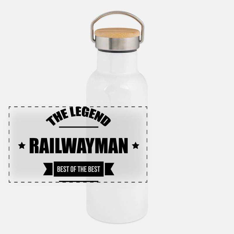 Cheminot / Chemin de fer / Train / Metro Gourde isotherme avec bouchon en bambou