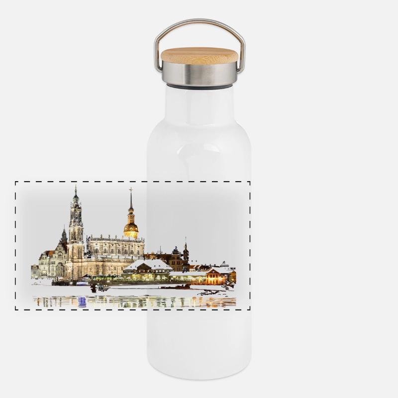 Dresden Panorama Thermosflasche mit Bambusdeckel