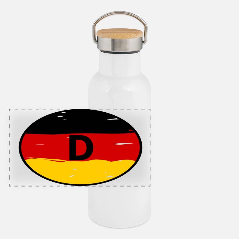 Germany Stickers Panoramic Thermal Bottle with Bamboo Lid