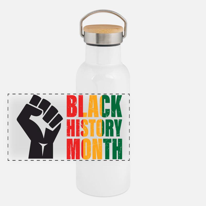 Mois de l'histoire des Noirs Gourde isotherme avec bouchon en bambou
