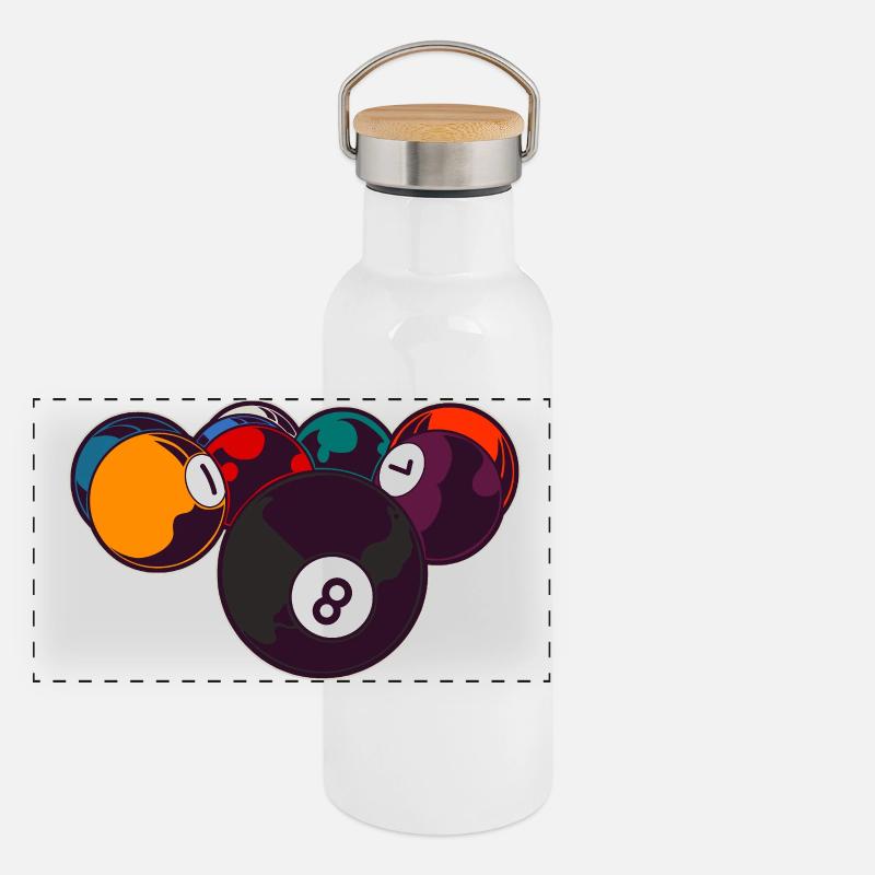 Billard 8 Boules Gourde isotherme avec bouchon en bambou