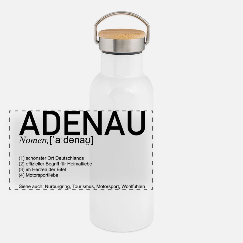 Adenau [Signification] Gourde isotherme avec bouchon en bambou