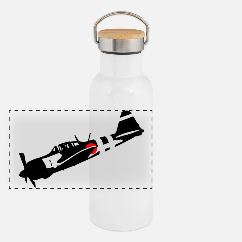 zéro Gourde isotherme avec bouchon en bambou