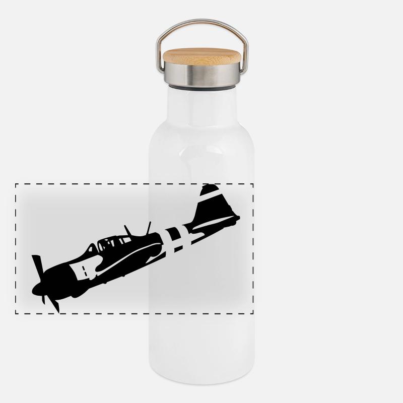 zéro Gourde isotherme avec bouchon en bambou