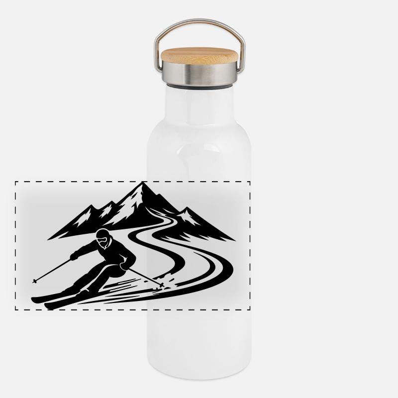 Piste de ski Mountains Gourde isotherme avec bouchon en bambou