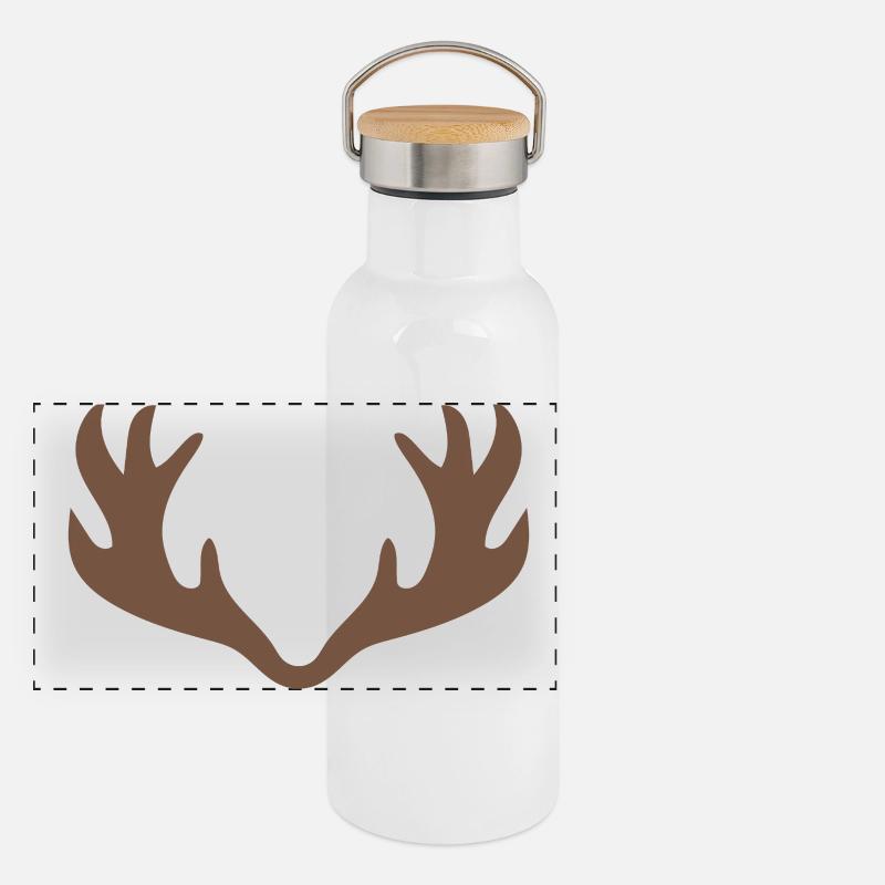Bois de cerf Gourde isotherme avec bouchon en bambou