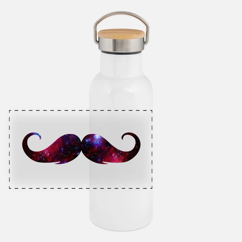 moustache universe Thermos con coperchio in bambù