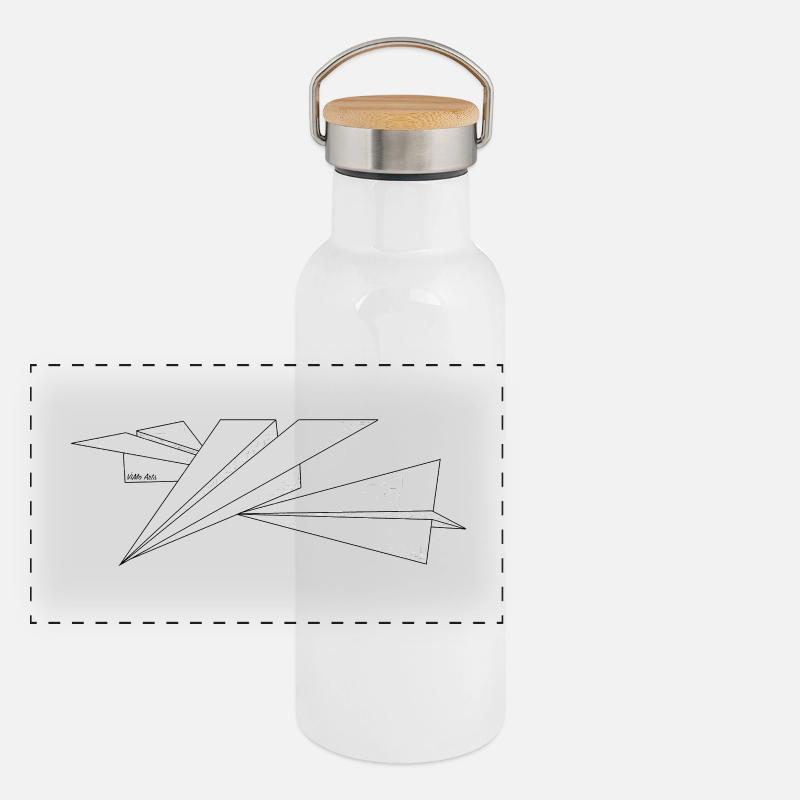 Triple paperplane Gourde isotherme avec bouchon en bambou