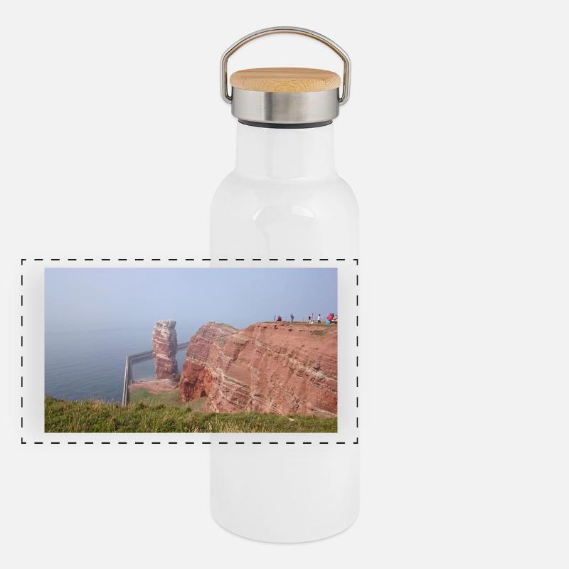 Panorama Thermosflasche mit Bambusdeckel