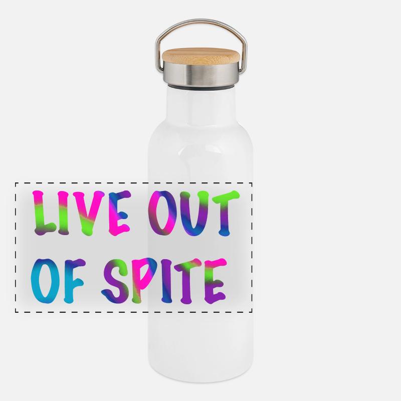 Vivre de dépit Gourde isotherme avec bouchon en bambou