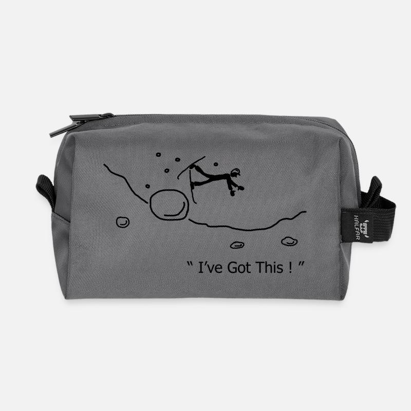 Ive Got This Ski Crash - Recycled Toiletry Zip Bag - anthracite