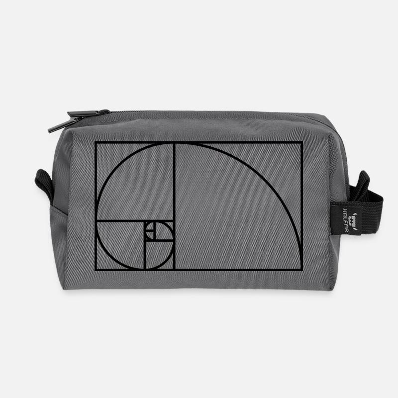 Fibonacci spiral math gift idea nerd - Recycled Toiletry Zip Bag - anthracite