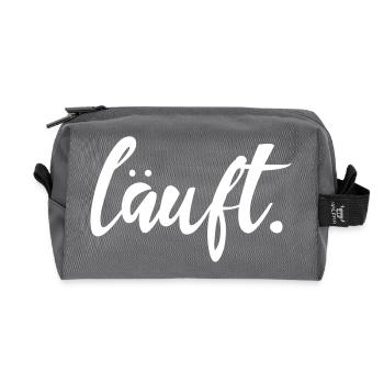 running jogging success motto make running fun - Recycled Toiletry Zip Bag - anthracite - Front
