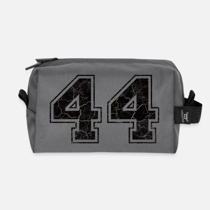 Zahl 44 im Used Look - Recycelte Kulturtasche - Anthrazit