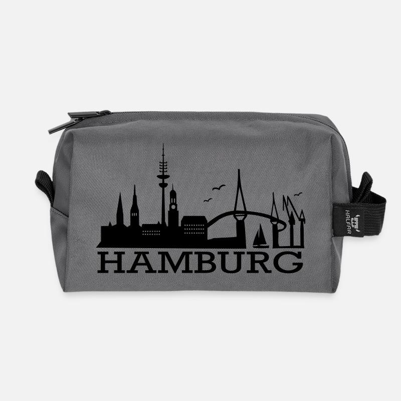 Hamburg Skyline - Recycelte Kulturtasche - Anthrazit
