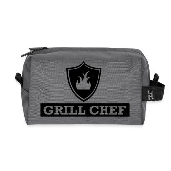 Grill,Grilling,BBQ,cooking,chef,meat,summer,sausag - Recycled Toiletry Zip Bag - anthracite - Front