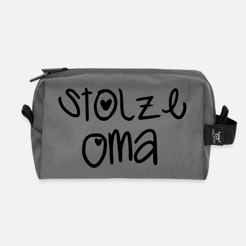 Stolze Oma - Recycelte Kulturtasche - Anthrazit