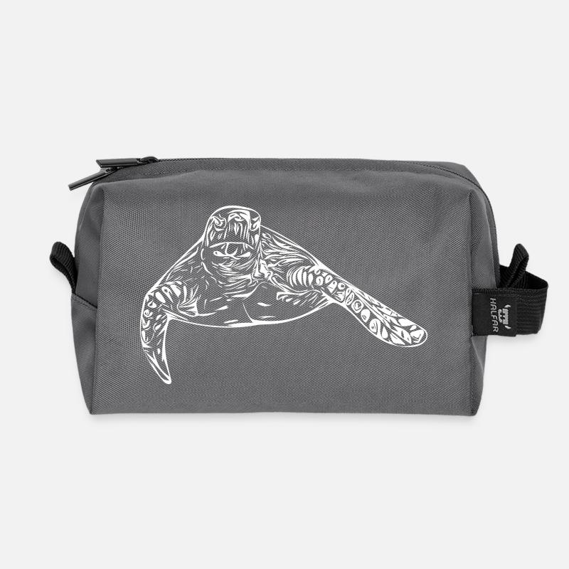 turtle - Recycled Toiletry Zip Bag - anthracite
