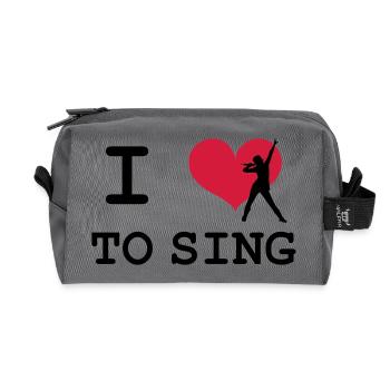 I Love To Sing - Trousse de toilette en tissu recyclé - anthracite - Devant