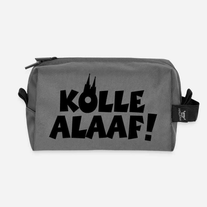 Kölle Alaaf! Kölner Karneval mit Kölner Dom - Recycelte Kulturtasche - Anthrazit