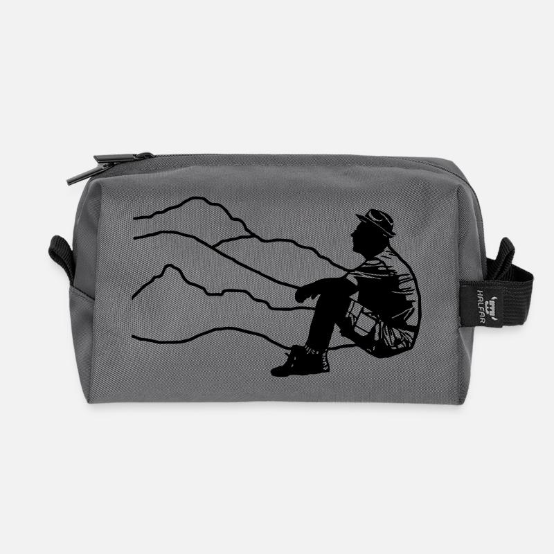 pause randonnée - Recycled Toiletry Zip Bag - anthracite
