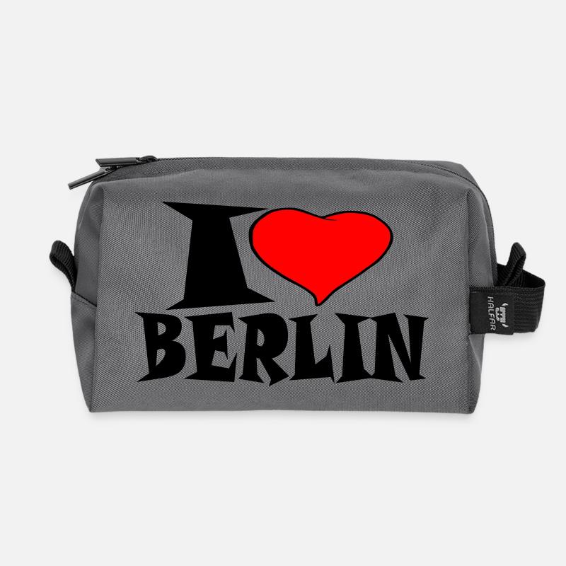 Berlin - Ich Liebe Berlin - Recycelte Kulturtasche - Anthrazit