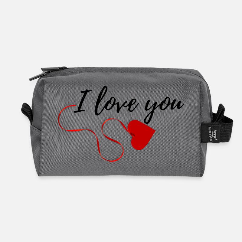 I love you - Recycelte Kulturtasche - Anthrazit
