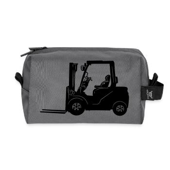 Forklift Forklift, handle, forklift - Recycled Toiletry Zip Bag - anthracite - Front