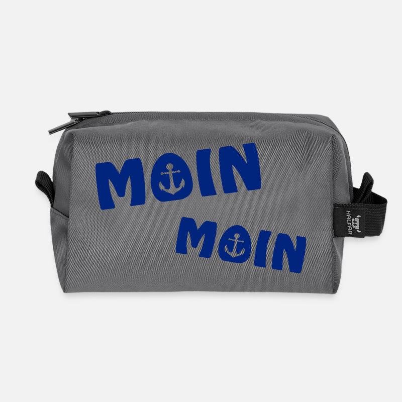 Moin Moin mit Anker - Recycelte Kulturtasche - Anthrazit