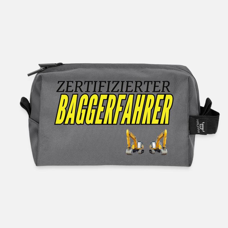 Zertifizierter Baggerfahrer - Recycelte Kulturtasche - Anthrazit