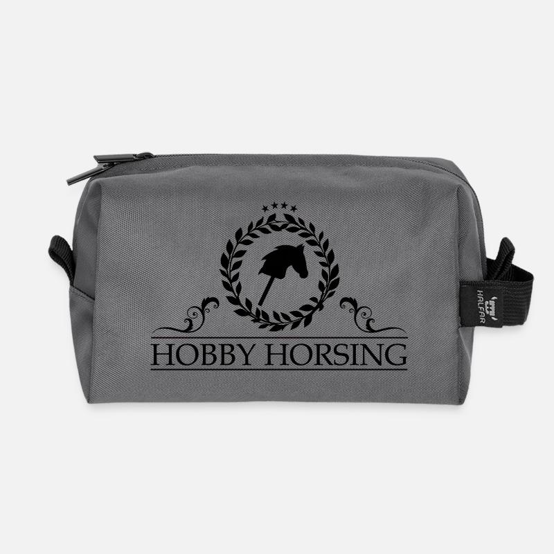 Hobby Horsing Logo mit Lohrbeerkranz - Recycelte Kulturtasche - Anthrazit