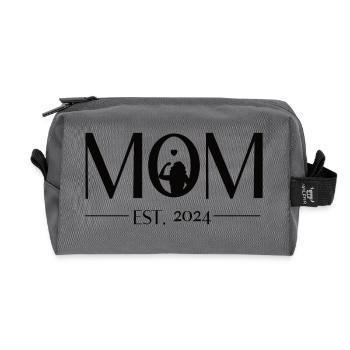 Mom to be - Mama est. 2024. Werdende Mutter - Recycelte Kulturtasche - Anthrazit - Vorne