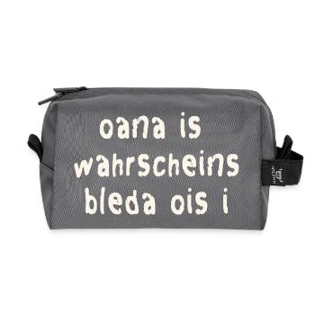 Lustiger Bayerischer Spruch - Recycelte Kulturtasche - Anthrazit - Vorne