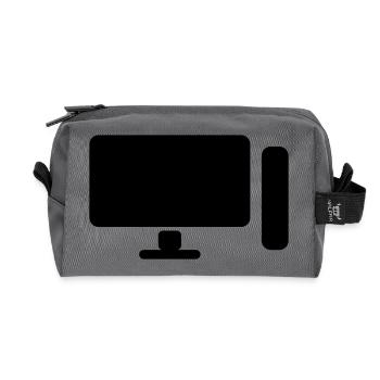 Minimal PC Setup Icon – Gamer Design - Recycelte Kulturtasche - Anthrazit - Vorne