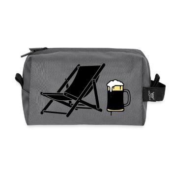 Liegestuhl Bierkrug Silhouette - Recycelte Kulturtasche - Anthrazit - Vorne