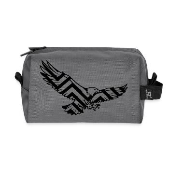 Adler Geometrisch Polygon Logo - Recycelte Kulturtasche - Anthrazit - Vorne