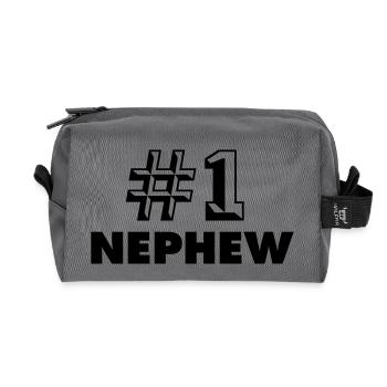 number one nephew - Recycled Toiletry Zip Bag - anthracite - Front