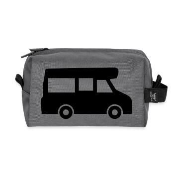 camp , camping, camping , caravan, trekking , hiki - Recycelte Kulturtasche - Anthrazit - Vorne