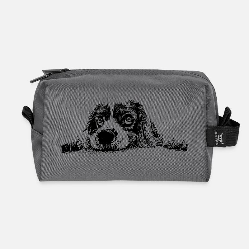 Cocker Spaniel - Recycled Toiletry Zip Bag - anthracite