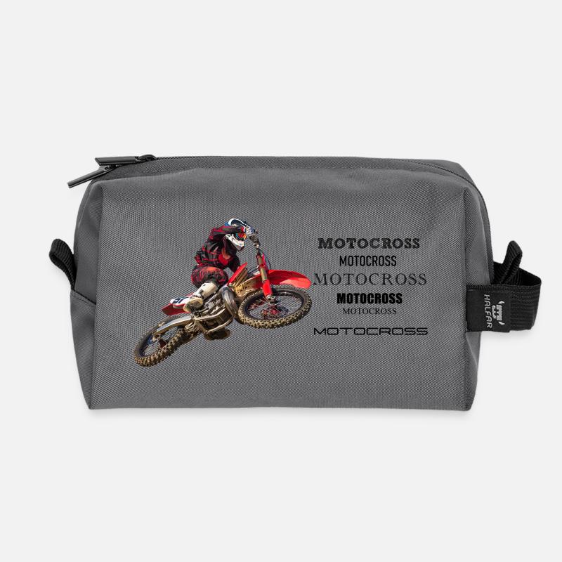 Motocross - Recycelte Kulturtasche - Anthrazit