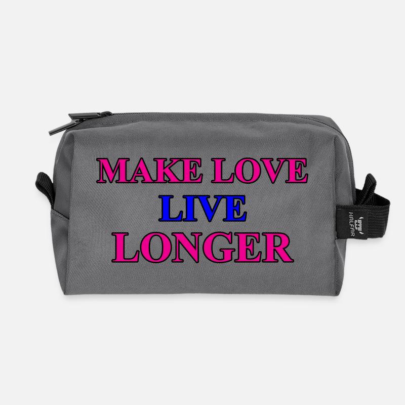make love - Recycled Toiletry Zip Bag - anthracite