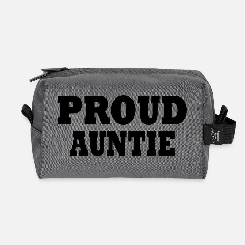Proud auntie - Recycelte Kulturtasche - Anthrazit