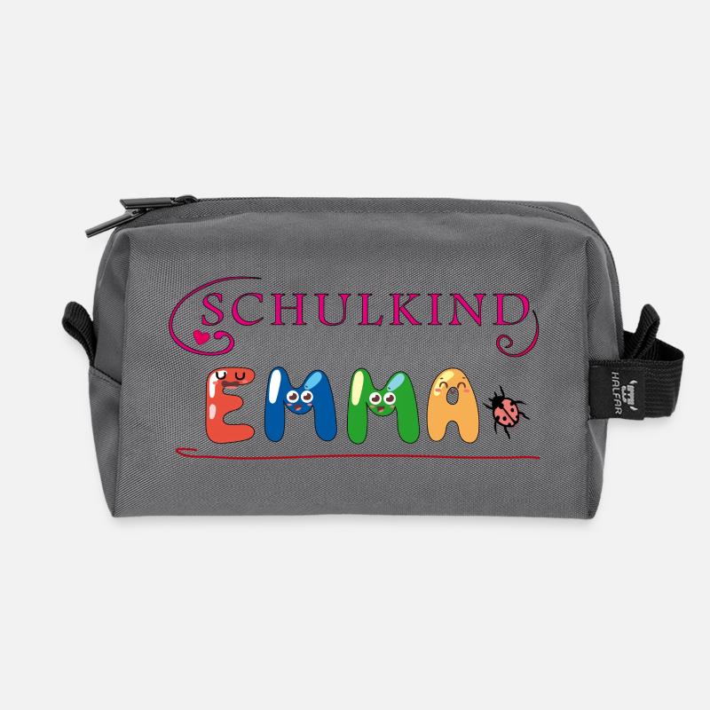 Schulkind Emma - Recycelte Kulturtasche - Anthrazit