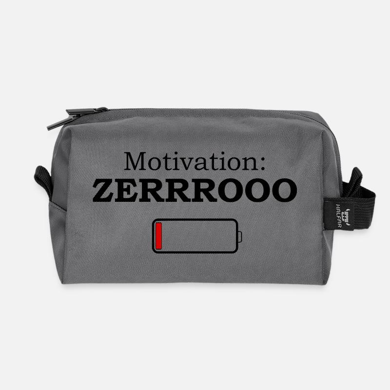Motivation ZERRROOO – Lustiges Meme Design - Recycelte Kulturtasche - Anthrazit