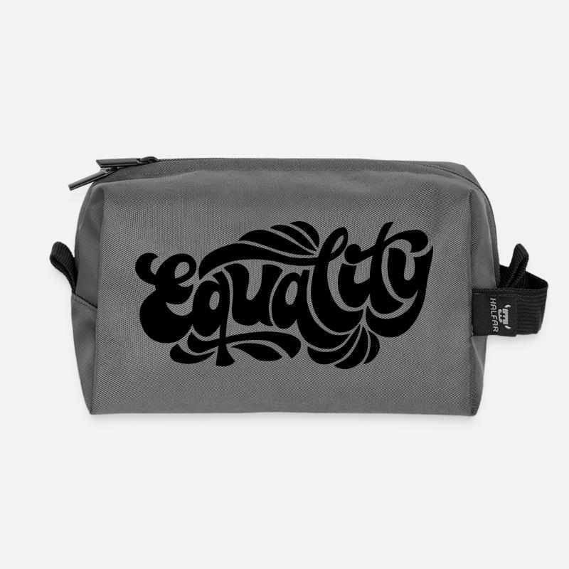 Equality – Feminist Statement Design - Recycled Toiletry Zip Bag - anthracite