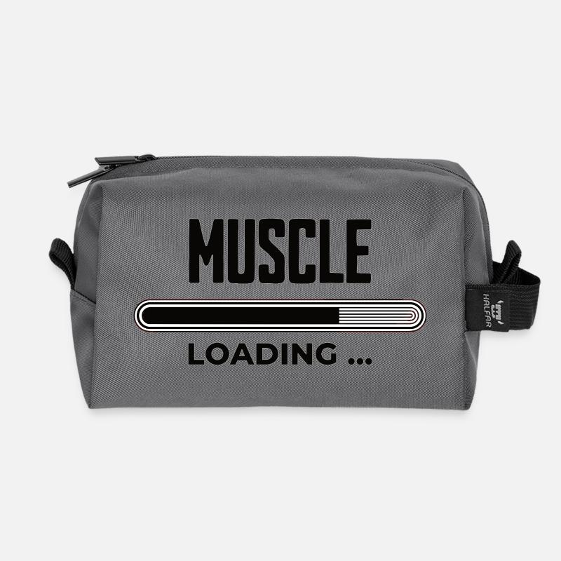 Muscle Loading Progress - Recycled Toiletry Zip Bag - anthracite
