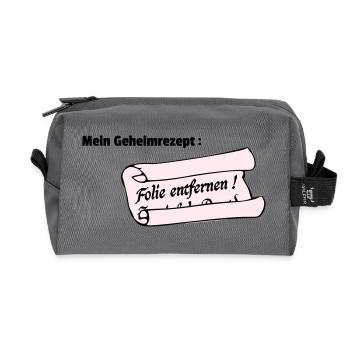 Secret - Recycled Toiletry Zip Bag - anthracite - Front